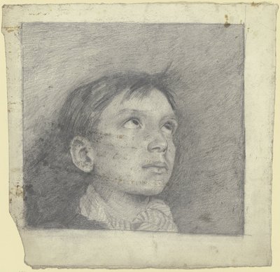 Head of a Boy Looking Upwards by Otto Scholderer