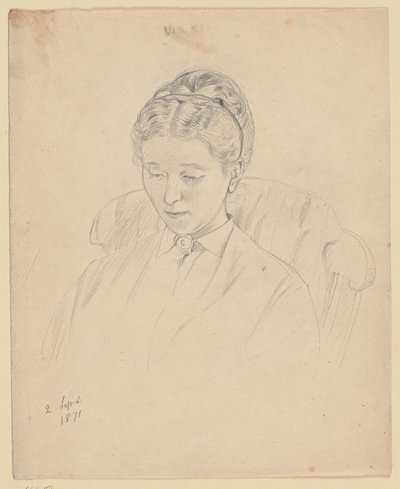 Luise Scholderer, Seated in an Armchair by Otto Scholderer