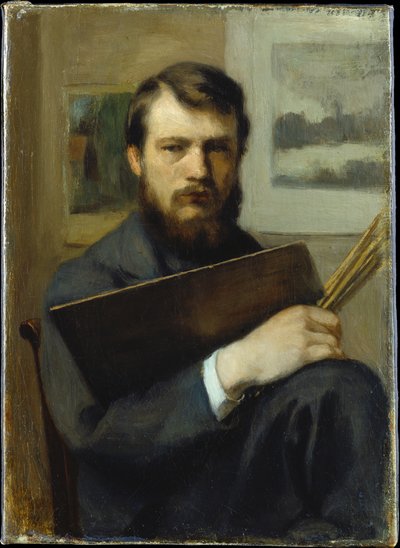 Self-Portrait with Palette and Brushes by Otto Scholderer