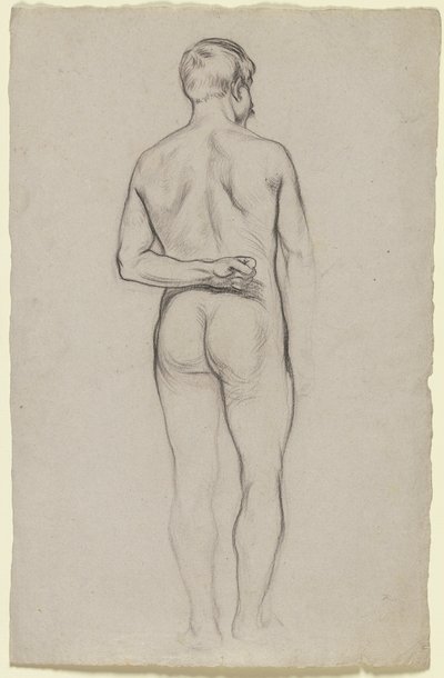 Standing Male Nude, Seen from the Back by Otto Scholderer