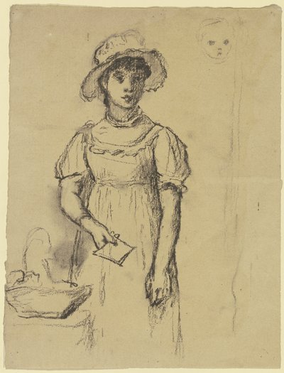 Standing Girl with Letter by Otto Scholderer