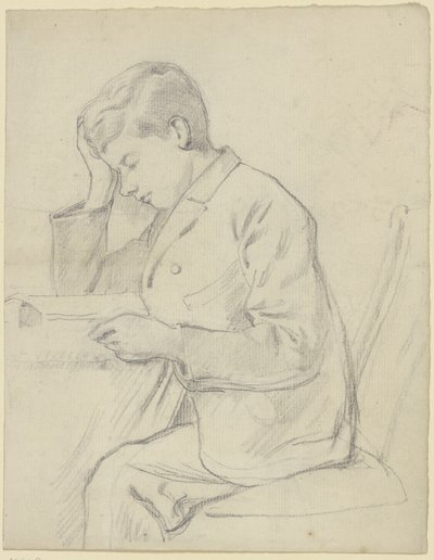 Victor Scholderer Reading at the Table by Otto Scholderer
