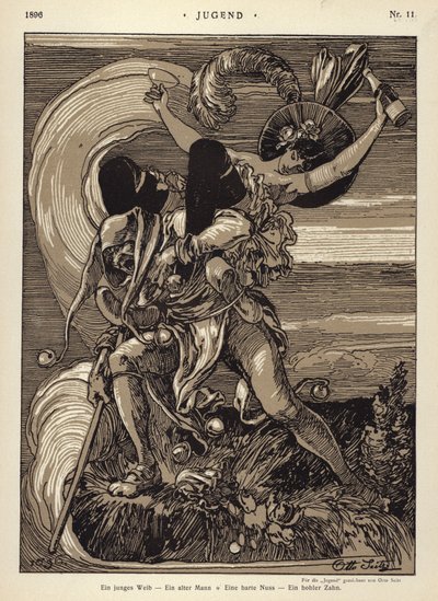 A Young Woman - an Old Man - a Hard Nut - a Hollow Tooth by Otto Seitz