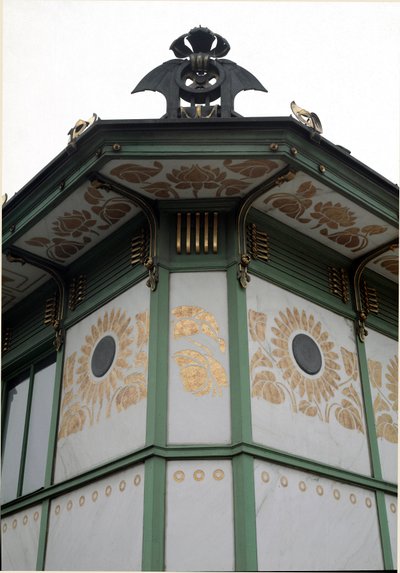 Art Nouveau: View of the Pavilion of the Karlsplatz Metro Station (now cafe) Made by Architect Otto Wagner (1841-1918) (Viennese Secession) 1894-1899 Vienna, Austria by Otto Wagner