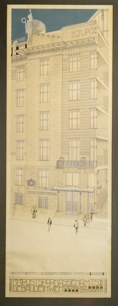 Design for the Competition of the Postal Savings Bank in Vienna by Otto Wagner