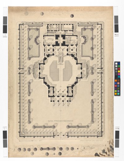 Friedenskirche, Floor Plan by Otto Wagner
