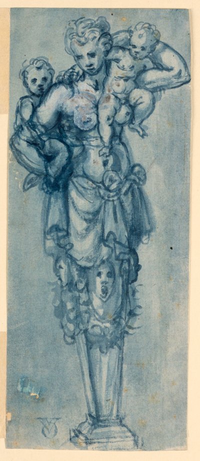 Design for a terminal figure of Charity by Otto van Veen