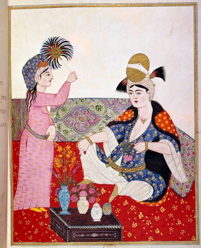 Ottoman Empire: Representation of a Sultan and Her Handmaid by Ottoman School