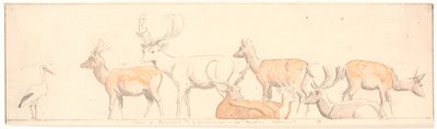 A Herd of Deer and a Stork by P.C. Skovgaard