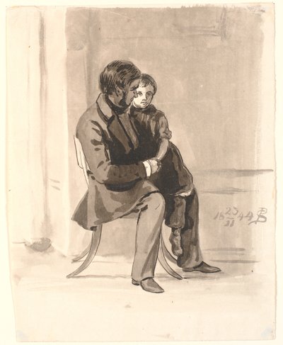 Johan Thomas Lundbye with Olympia Freund on His Lap by P.C. Skovgaard