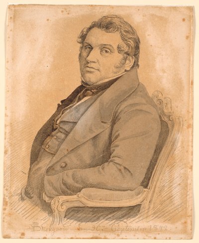 Portrait of a Seated, Corpulent Man in Half-Figure, Three-Quarter Profile to the Left by P.C. Skovgaard