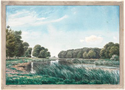 Wooded Landscape with a Lake and Three Children Fishing by P.C. Skovgaard