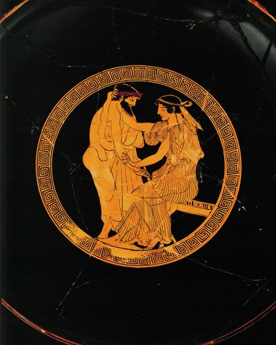 Love scene. Center medallion of a red-figured cup by Painter Makron