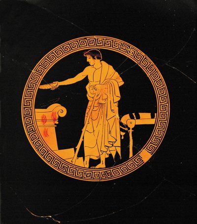 Young Man Pouring a Libation on an Altar by Painter Makron