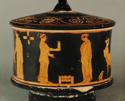 Domestic Scene, Two Women, One Offering a Jar to the Other by Painter of the Louvre Centauromach