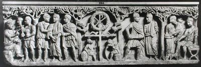 Christian Sarcophagus, Depicting Scenes from the Life of Christ by Paleo Christian