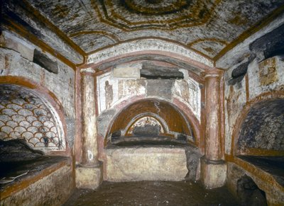 Early Christian Art: Catacombs of Domitilla, Cubicle of Orpheus, mid 3rd century by Paleo Christian
