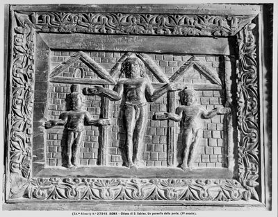 (detail) of the Crucifixion from the Door depicting Scenes from the Old and New Testaments by Paleo Christian