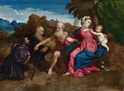 The Virgin Mary and Child with Saints Jerome and Anthony Abbot and a Donor by Paris Bordone