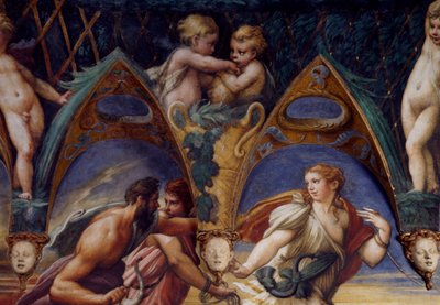 Actaeon with his companions (detail) by Parmigianino