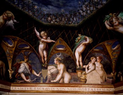 Diana Turning Actaeon into Stag, scene from Myth of Diana and Actaeon by Parmigianino