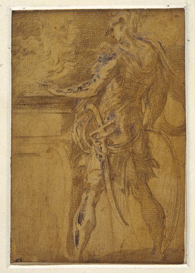 Mucius Scaevola thrusting his hand in the flames by Parmigianino (1503 40)