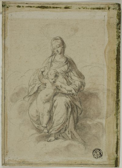 Virgin and Child Seated on Clouds by Parmigianino