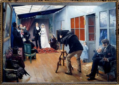 A Wedding with the Photographer in 1879 by Pascal Adolphe Jean Dagnan Bouveret