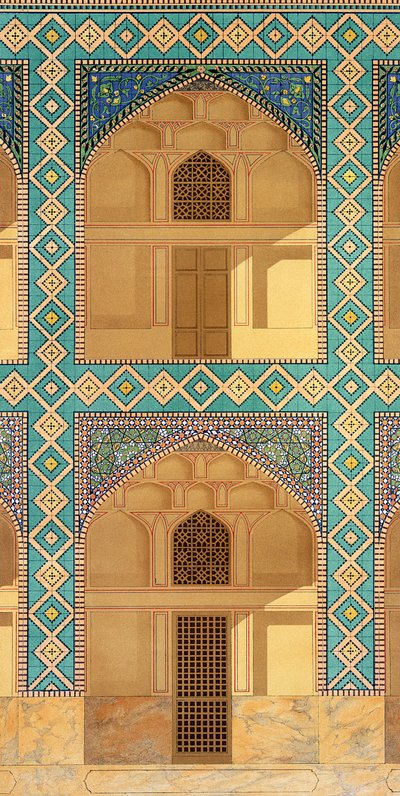 Detail of the Courtyard Arcades in the Medrese-i-Shah-Hussein, Isfahan by Pascal Xavier Coste
