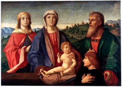 Madonna and Child with Saints and Donator by Pasqualino Veneto