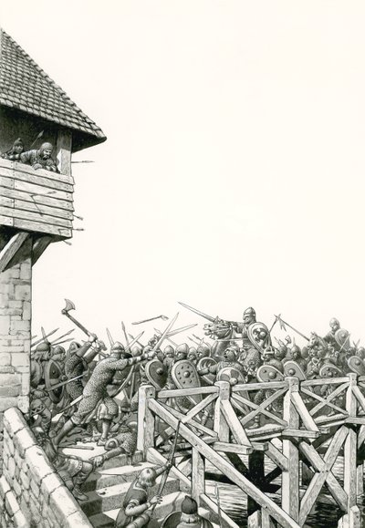 Norman Conquest: troops advancing up the Thames by Pat (1907-95) Nicolle