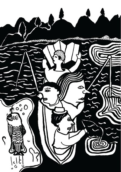 Catching A Fish, 2014 by Pat Macdonald