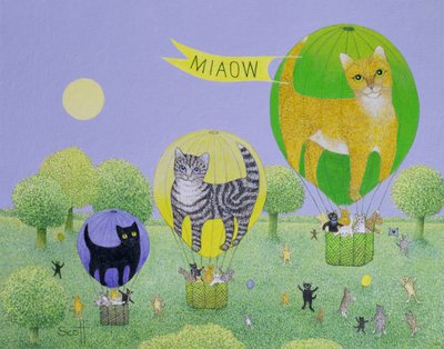 Cat Balloon Race by Pat Scott