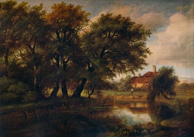 Old Cottages on the Brent, looking towards Harrow by Patrick Nasmyth