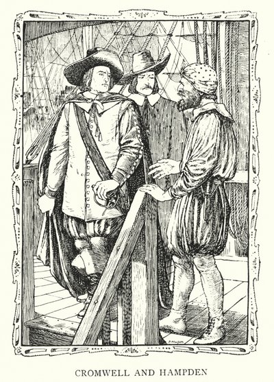 Oliver Cromwell and John Hampden by Patten (after) Wilson