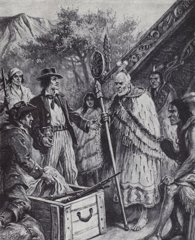 British trade with the Maori people of New Zealand by Paul (after) Hardy