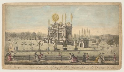 A Perspective View of the Building for the Fireworks in the Green Park, London, ca. 1749 by Paul Angier