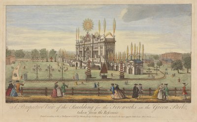 A Perspective View of the Building for the Fireworks in the Green Park, Taken from the Reservoir by Paul Angier