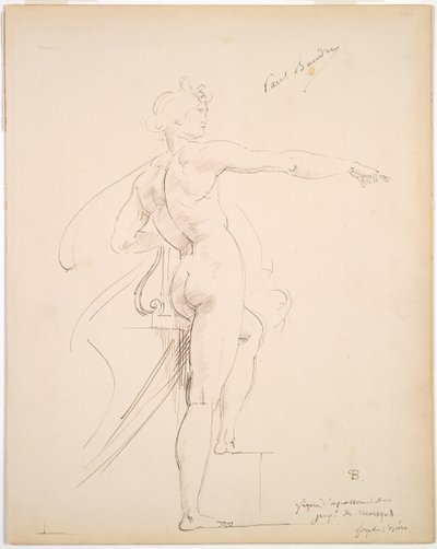 Study of Apollo for Marsyas (recto) by Paul Baudry