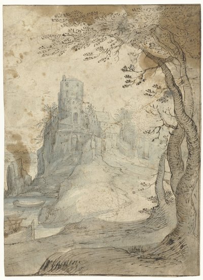 Landscape with a Castle on a Rock by Paul Bril (circle of)