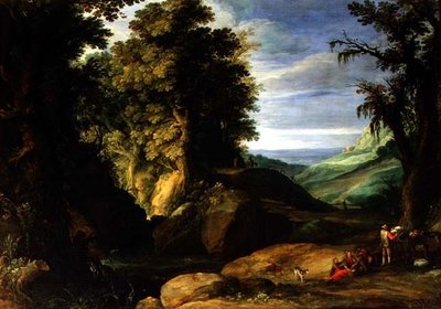 Landscape with Travellers by Paul Brill or Bril