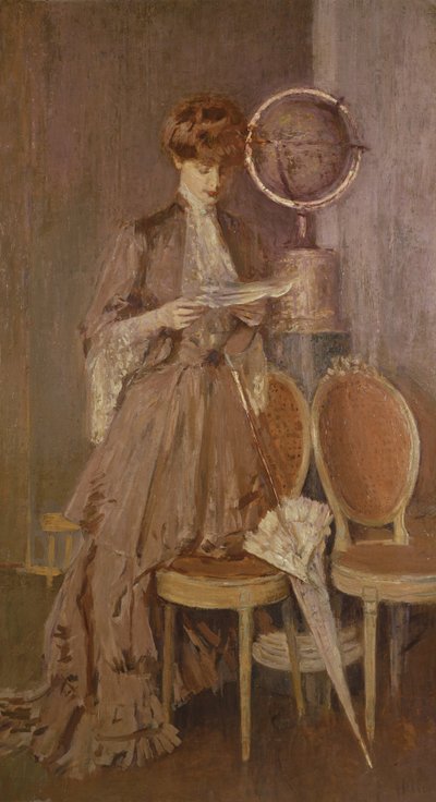 Portrait of Mme Helleu Reading a Letter by Paul Cesar Helleu