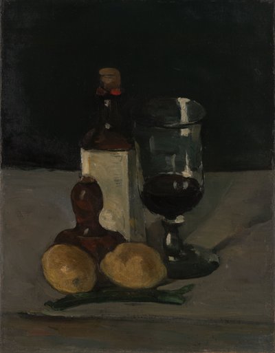 Still Life with Bottle, Glass, and Lemons by Paul Cézanne