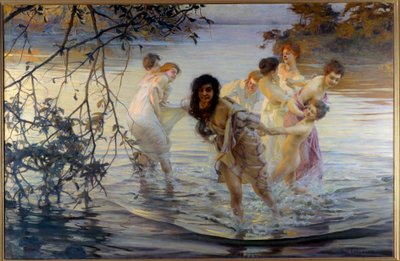 Happy frolics Young women bathing by Paul Chabas