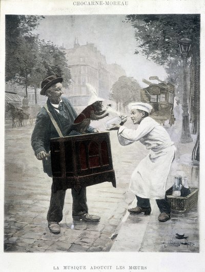 Music softens morals, painting by Chocarne-Moreau, c. 1900 by Paul Charles Chocarne Moreau
