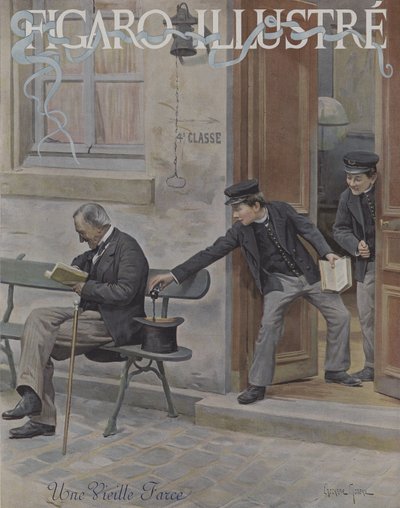 An Old Joke (Cover of Le Figaro Illustre, October 1896) by Paul Charles Chocarne Moreau
