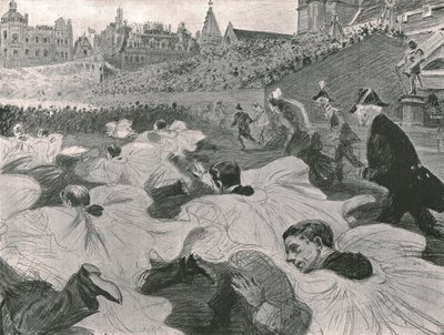In haste to see the King and Queen leave the Abbey by Paul Charles Renouard