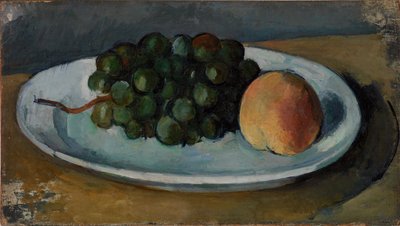 Grapes and Peach on a Plate by Paul Cézanne