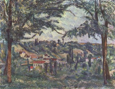The Hamlet of Pâtis at Pontoise, Framed by Trees by Paul Cézanne