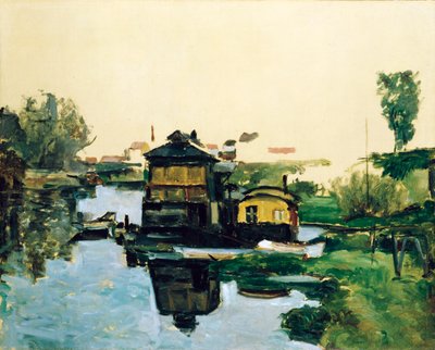 Floating Houses on a River by Paul Cézanne